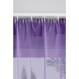 Gardinenbox 2er-Pack Gardinen Transparent Vorhang Set Wohnzimmer Voile Schlaufenschal mit Bleibandabschluß HxB 245x140 cm Lila,