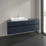 Villeroy & Boch Collaro Waschtischunterschrank C026B0VQ 160x54,8x50cm, Waschtisch links, LED-Beleuchtung 12W, Marine blue