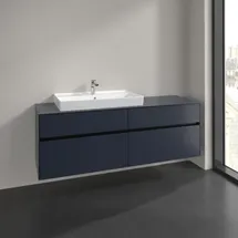 Villeroy & Boch Collaro Waschtischunterschrank C026B0VQ 160x54,8x50cm, Waschtisch links, LED-Beleuchtung 12W, Marine blue