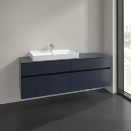 Villeroy & Boch Collaro Waschtischunterschrank C026B0VQ 160x54,8x50cm, Waschtisch links, LED-Beleuchtung 12W, Marine blue