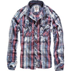 Brandit Central City Check Shirt (Sale) navy/weiß, Größe 5XL