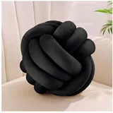 Relaxdays Knotenkissen Ø 25 cm Schwarz