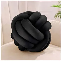Relaxdays Knotenkissen Ø 25 cm Schwarz