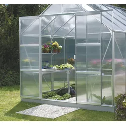 Schiebetür VITAVIA, transparent (türerweiterung mer o. glas, alu), B:60cm, Aluminium, Türen, Für alle Merkur-Gewächshäuser mit Hohlkammer-Verglasung