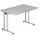 Hammerbacher NS12 Schreibtisch lichtgrau rechteckig, C-Fuß-Gestell silber 120,0 x 80,0 cm