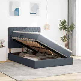 vidaXL Bett mit Stauraum und LED mit LED Dunkelgrau 140 x 190 cm Samt