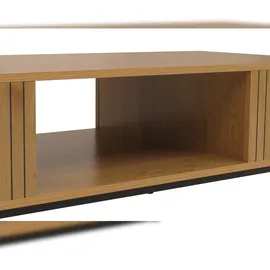 Mendler TV-Rack HWC-O39, TV-Board Fernsehtisch Lowboard TV-Schrank Ablage, Melamin MDF 39x120x60cm ~ natur