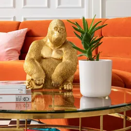 Kare Design Deko Figur Monkey Gorilla Side Medium goldfarben