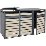 Mendler Mülltonnenverkleidung HWC-J81 200 x 117 cm braun