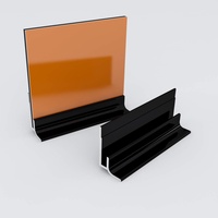 Kerabad Aluminium Profilsystem für 3mm Platten, Aluprofil für Duschrückwand Küchenrückwand, Sockelprofil schwarz