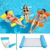 Mehrzweck-schwimmhängematte, 4-in-1 Aufblasbare Pool-schwimmliege, Schwimmhängematte, Wasserhängematte, Faltbare Mehrzweck-schwimmhängematte, Tragbarer Ultraleichter Schwimmer (blau)..debuns