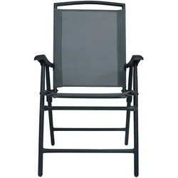 vidaXL Klappbare Gartenstühle 2 Stk. Textilene Grau