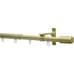 Gardinenstange GARDINIA "Gardinenstangen Set Thasos", gold (gold, matt), Ø:19mm, Aluminium, Gardinenstangen, mit Bohren, Schrauben, Wandmontage, Aluminium