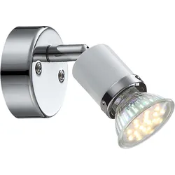 LED Wand Spot Lampe Metall Chrom Leuchte Weiß Schlaf Zimmer Flur Beleuchutng