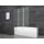 Marwell Badewannenfaltwand Silver Vibe , 3-flg , 140x120cm - Duschwand für Badewanne - Duschabtrennung - Transparent/Silber