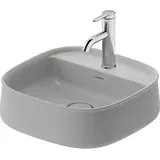 Duravit Zencha Aufsatzbecken mit Hahnlochbank, 420 x 420mm × grau seidenmatt