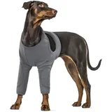 XXL Hundebody Nach Op, Ellenbogenbandage Medical Shirt Hund Wundschutzanzüge für Große Hunde Dog Recovery Suit(Grau, 2XL)