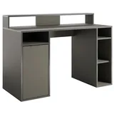 Feldmann-Wohnen Gamingtisch Carbon (mit Montitorfläche, große Arbeitsfläche, offene Fächer, 1 Tür, 1-St., moderne Optik, Kantengriff, ABS-Kanten), 125x55x89cm graphitgrau schwarz 125 cm x 89 cm x 55 cm