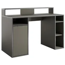 Feldmann-Wohnen Gamingtisch Carbon (mit Montitorfläche, große Arbeitsfläche, offene Fächer, 1 Tür, 1-St., moderne Optik, Kantengriff, ABS-Kanten), 125x55x89cm graphitgrau schwarz 125 cm x 89 cm x 55 cm