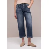 STREET ONE High Waist Wide Leg Jeans im Loose Fit Dark Blue wash 28 - 28W / 26L