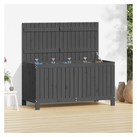 furnicato Gartenbox Gartentruhe Grau 121x55x64 cm Massivholz Kiefer grau