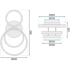 TOOLIGHT Moderne Deckenleuchte tooLight G003-C Gold - Gold