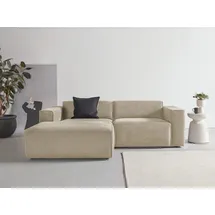 Home Affaire Ecksofa HOME AFFAIRE "Noord mit Kedernaht, Breite 234 cm, L-Form", beige (creme), B:234cm H:71cm T:161cm, 100% PES, Sofas, Ecksofa, Cord, Struktur, Webstoff, mit Wellenunterfederung, Massivholzrahmen