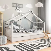 VitaliSpa Hausbett Design 90 x 200 cm Kiefer massiv weiß