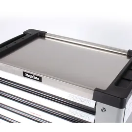 Mephisto Tools Werkzeugwagen Werkstattwagen mit 9 Schubladen Davon 9 Schubladen mit Werkzeug wie Schraubenschlüssel, Ratsche mit Nusskasten, Engländern usw. in Soft Inlays in Carbonoptik gefüllt