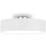 meineWunschleuchte runde Deckenleuchte mit Stoffschirm in Weiß 60cm Textil Deckenlampe