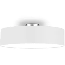 meineWunschleuchte runde Deckenleuchte mit Stoffschirm in Weiß 60cm Textil Deckenlampe