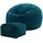 I.C.O.N. Icon Sitzsack mit Hocker Cord, Blaugrün, Sitzsack Erwachsene mit Füllung, Bean Bag, Cord Sessel, Lounge Sessel, Lounge Stuhl, Schlafzimmer, Wohnzimmer, Wohnzimmer Möbel
