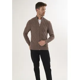 Felix Hardy Strickjacke mit durchgehendem Reißverschluss Braun XL
