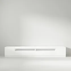 TV Lowboard Weiß mit LED-Leuchten Hochglanz 9178