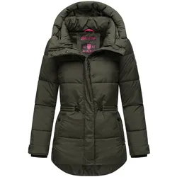Winterjacke MARIKOO "Akumaa", Damen, Gr. S (36), grün (schwarz olive), 100% Polyester, Jacken, mit tailliertem Schnitt