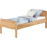 Seniorenbett Einzelbett Buchebett natur 90x200 Futonbett Zubehör wählbar V-60.72-09ohne Zubehör - Braun