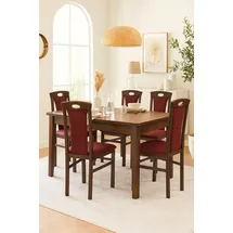 moebel-direkt-online Stuhl Betty Stoff Bordeaux nussbaum 2er Set