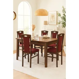 moebel-direkt-online Stuhl Betty Stoff Bordeaux nussbaum 2er Set
