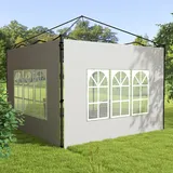 2er Set Seitenwände Für Pavillon 3x3 3x6 Wasserdicht Seitenteile Mit Fenster Weiß