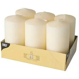 Papstar Stumpenkerze 6 x 11,5 cm 6 St. creme