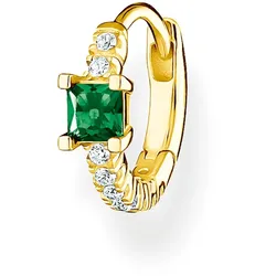 Thomas Sabo CR691-971-7 Einzel-Creole Ohrring Grüner Stein mit Weißen Steinen