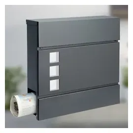monzana Designer Briefkasten mit Sichtfenster Anthrazit