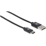 Manhattan USB-Kabel USB 2.0 USB-A Stecker, USB-C® Stecker 2.00 m Schwarz 354929