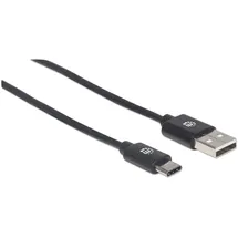 Manhattan USB-Kabel USB 2.0 USB-A Stecker, USB-C® Stecker 2.00 m Schwarz 354929