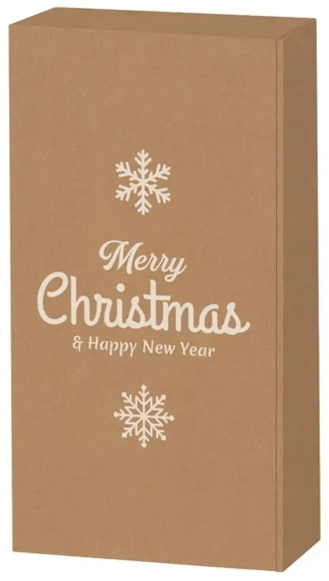 Geschenkkarton 'Merry Christmas & Happy New Year' für 2 Flaschen