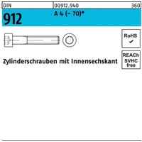 Reyher Zylinderschraube DIN 912 Innen-6kt M12x 170 A 4 (- 70) 1 Stück