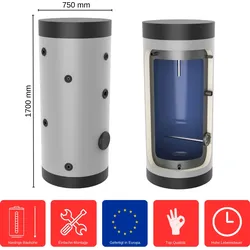 Brauchwasserspeicher 500 Liter SP-0-500 Standspeicher Warmwasserspeicher Boiler