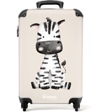 NoBoringSuitcases.com Kinderkoffer, Kinder Koffer, Koffer Kinder, Kinder Reisekoffer, Trolley Handgepäck, Kindertrolley, Kinder Koffer mit Rollen, Handgepäck 55x40x20 cm (Zebra - Schwarz-weiß)