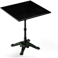 Blumfeldt Bistrotisch Marmortischplatte 60 x 60cm Gusseiserner Standfuß Schwarz