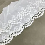 Wambere 1 Yard 14cm Breite Vintage Spitzenborte Spitzenband Spitzenbordüre Stickerei Dekoband Zierband Spitze Blumenband Borte für Nähen Handwerk Dessous Hochzeitskleid Hochzeit Haus Deko,Weiss